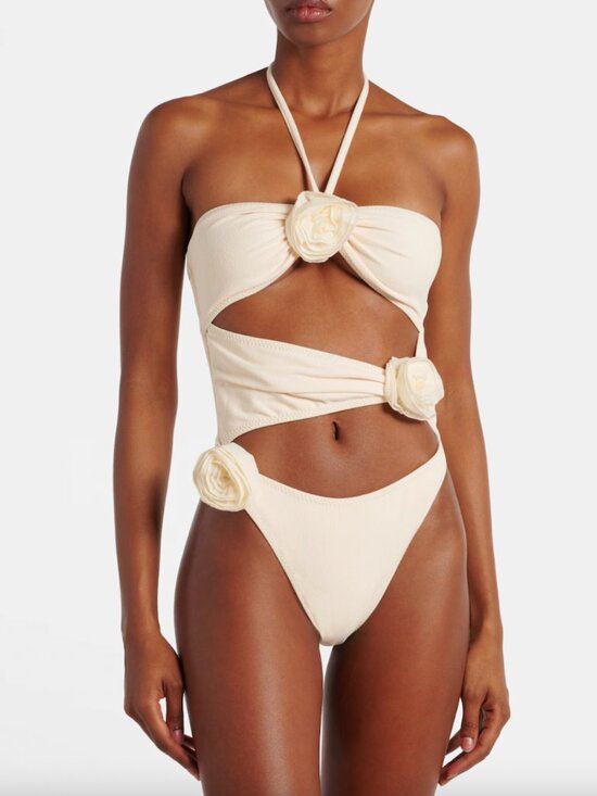 Same Other - NWT Same Swim Rose Cut Out Swim Suit Cream Size M